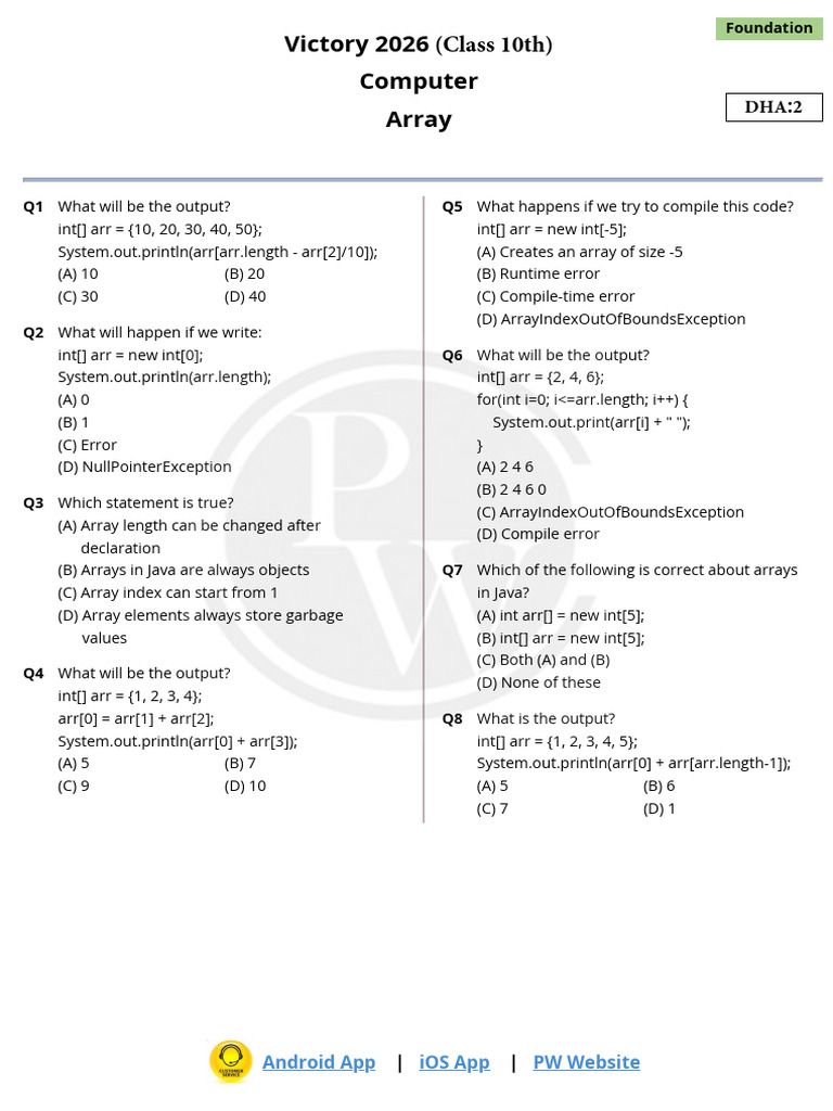 Array DHA 02 (Of Lec 05) | PDF | Computer Programming | Software ...