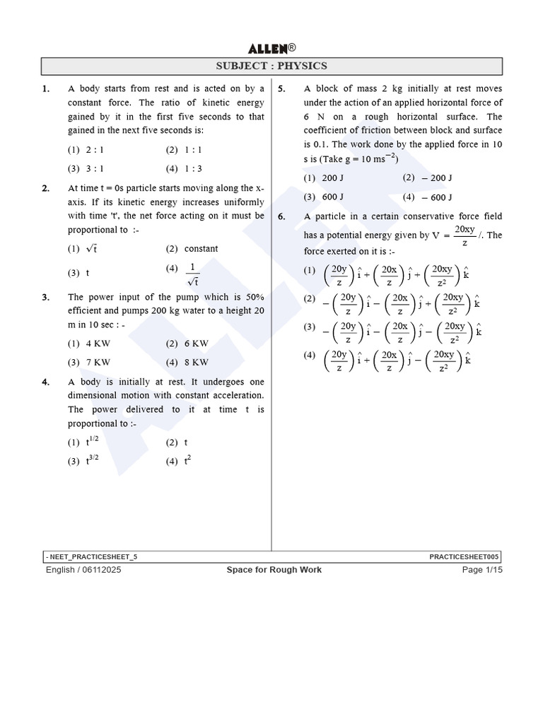Practise Test 5 | PDF | Kidney