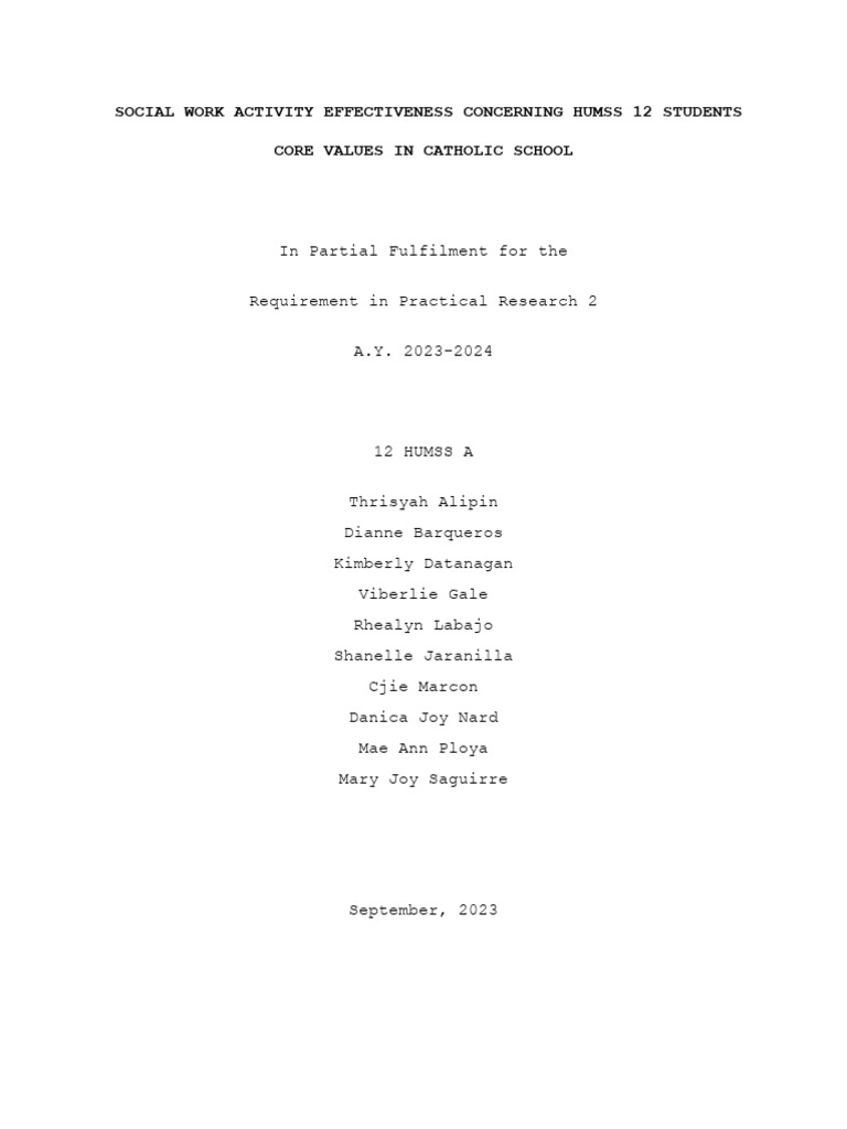 Final Research Humss A | PDF | Sampling (Statistics) | Self Efficacy