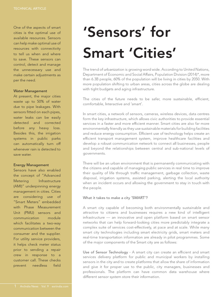 Sensors for Smart Cities | PDF | Arc Gis | Computing
