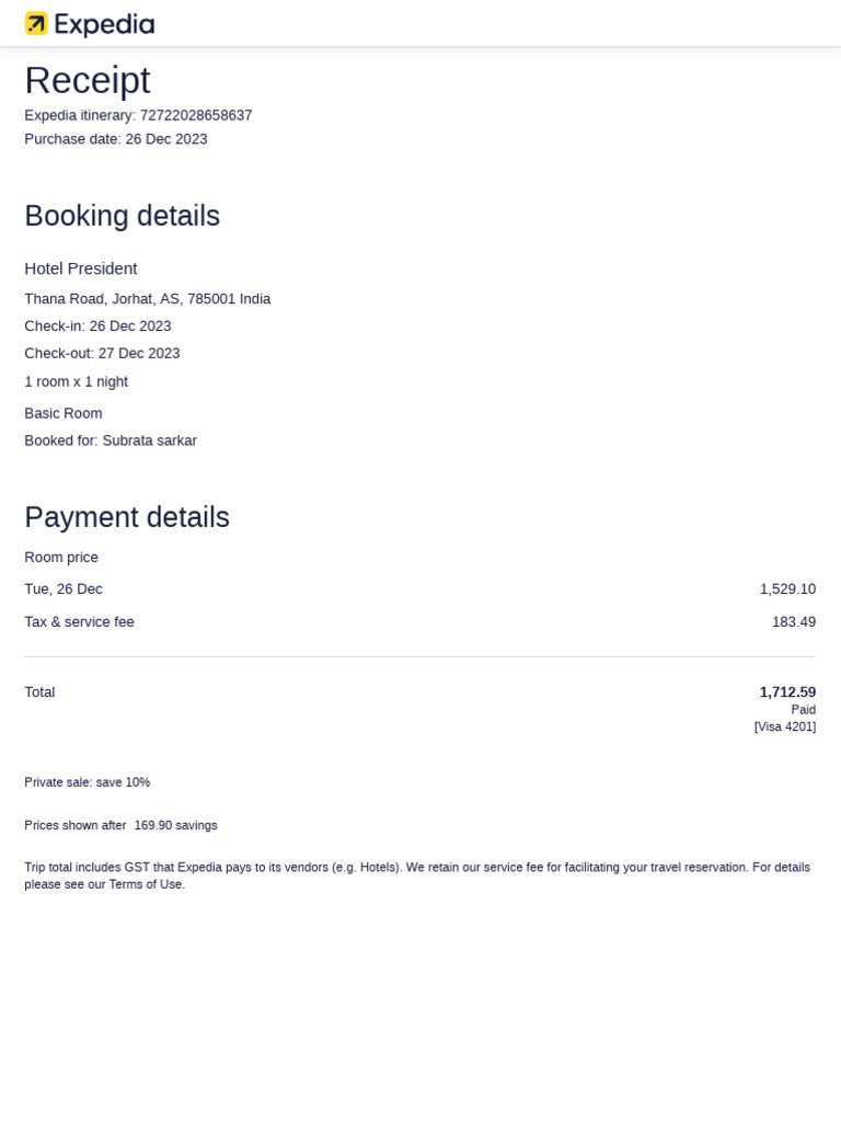 Trip Receipt 2 | PDF