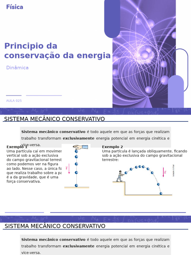 Aula 026 Principio Da Conservação Da Energia | PDF | Energia cinética ...
