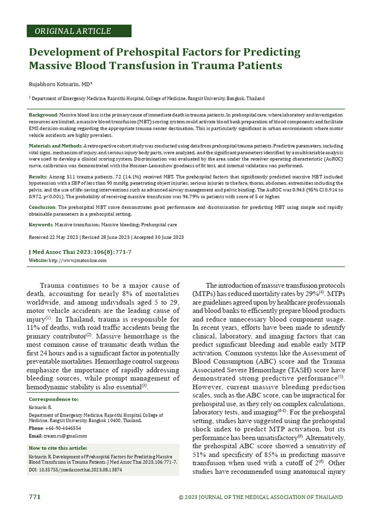 01_771-777-PB-13874 | PDF | Major Trauma | Emergency Medical Services