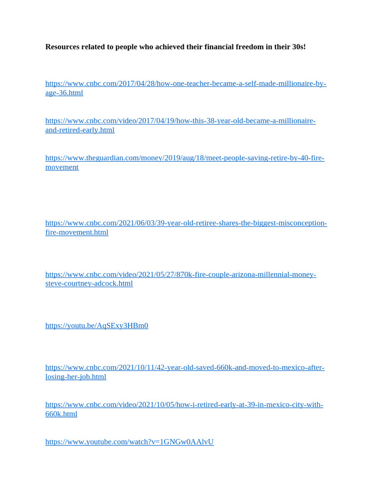 Copy of Financial Freedom in Their 30s | PDF