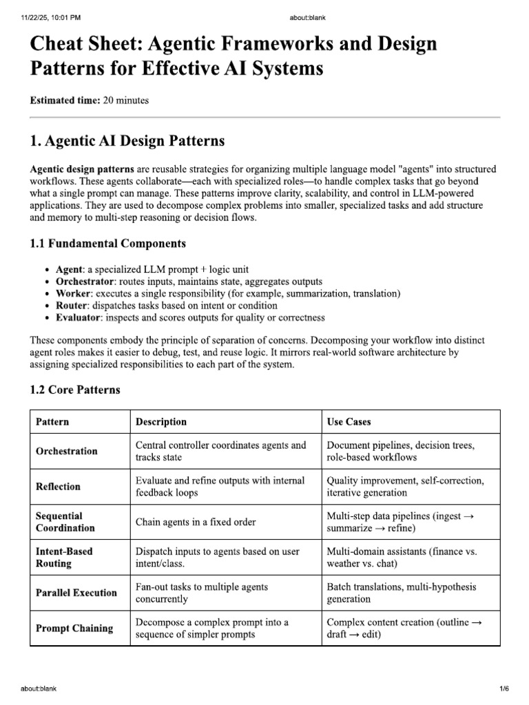 Agentic Ai Cheet Sheet | PDF