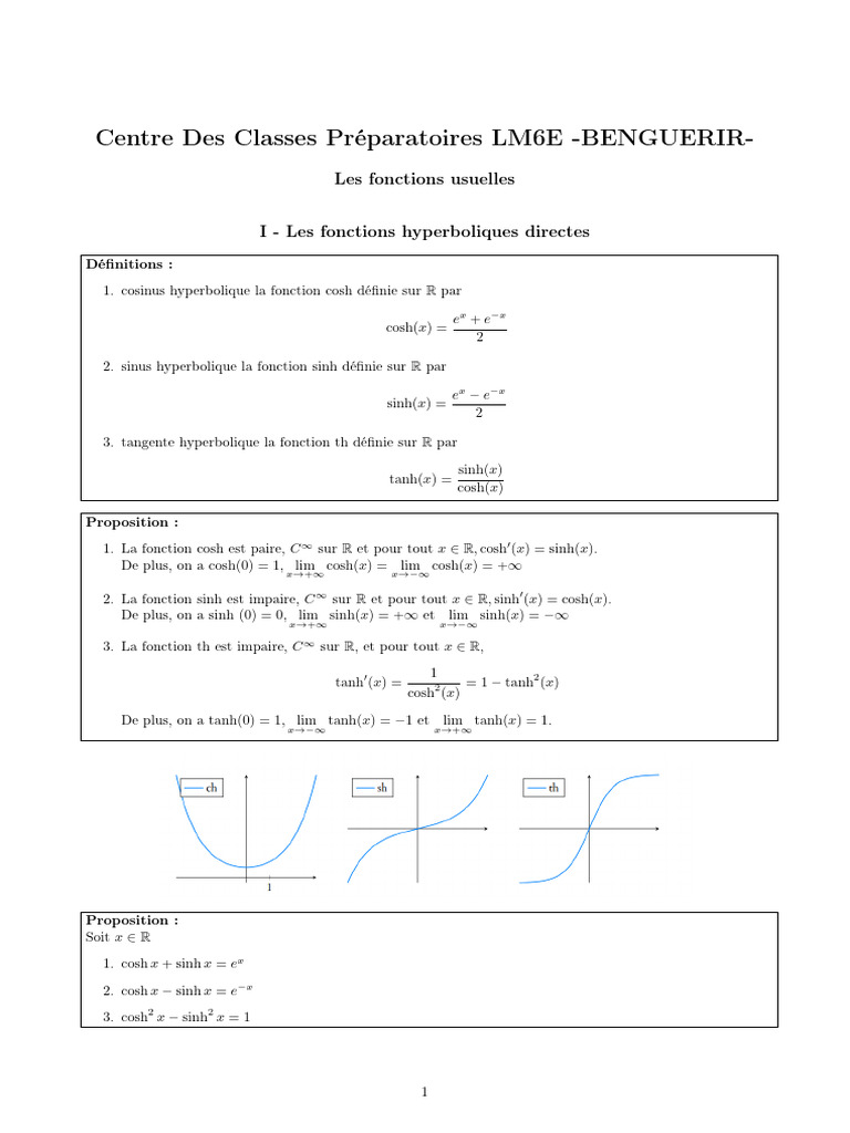 Les Fonctions Usuelles Partie 2 | PDF | Géométrie euclidienne ...
