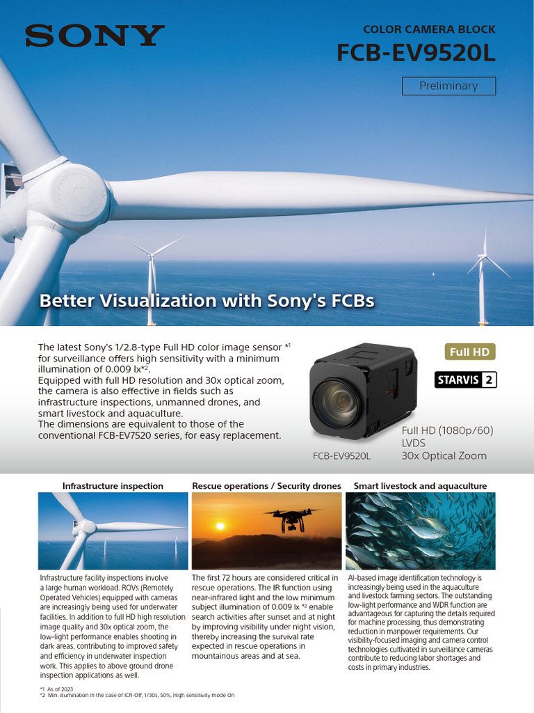 Sony FCB EV9520L Camera Brochure | PDF | Image Stabilization | Camera