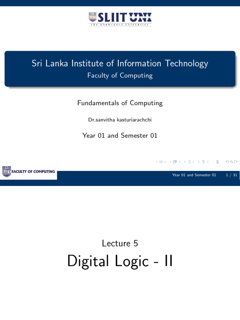 FC Lecture 05 | PDF | Logic Gate | Computer Engineering