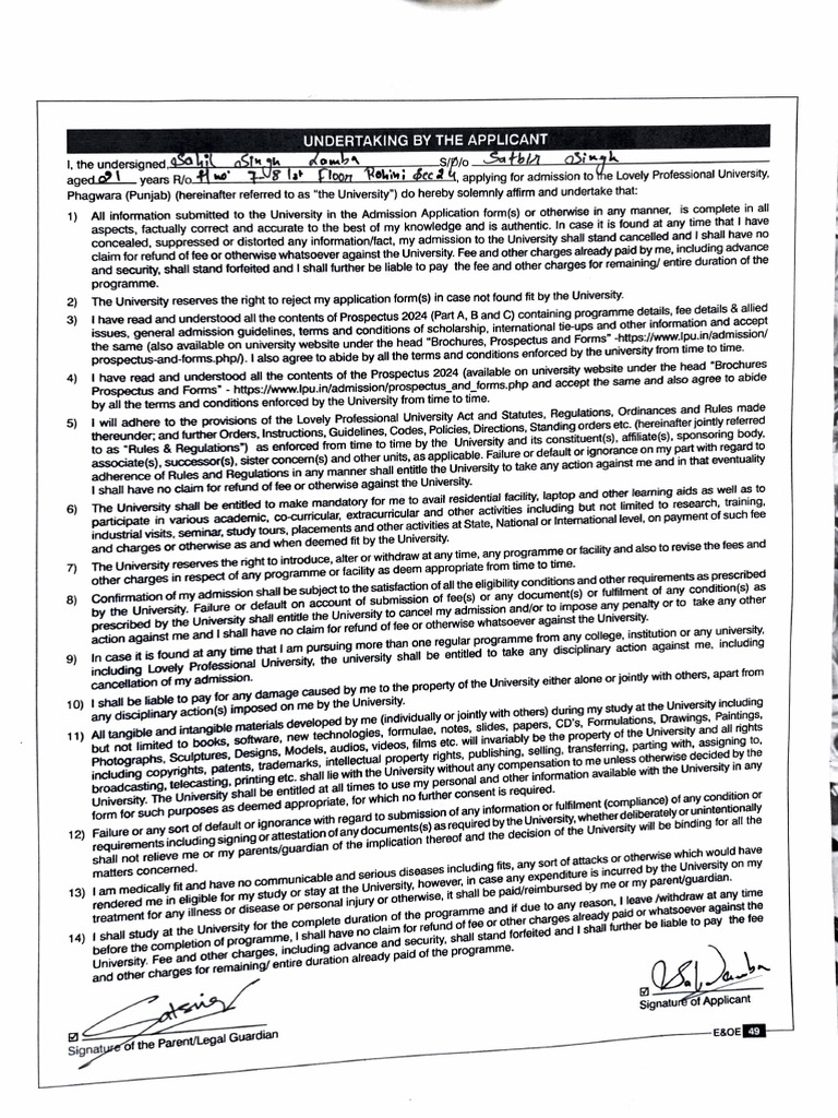 Undertaking Form | PDF | Common Law | Justice