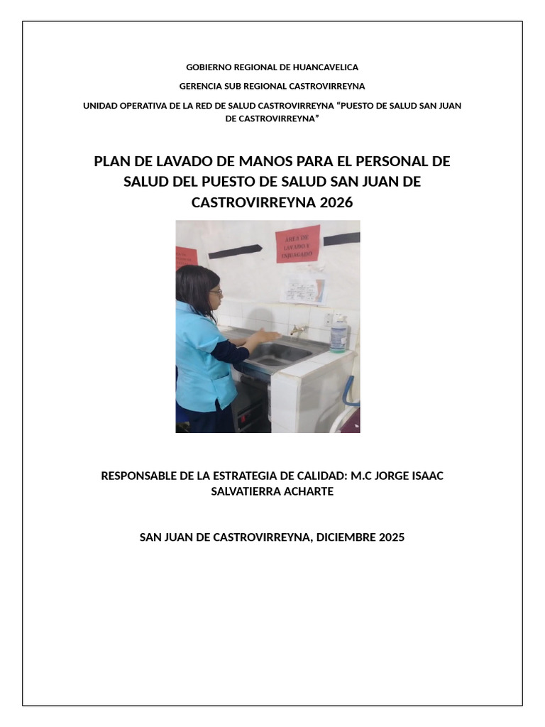 Documento Plan Anual de Lavado de Manos | PDF | Lavado de manos | Higiene