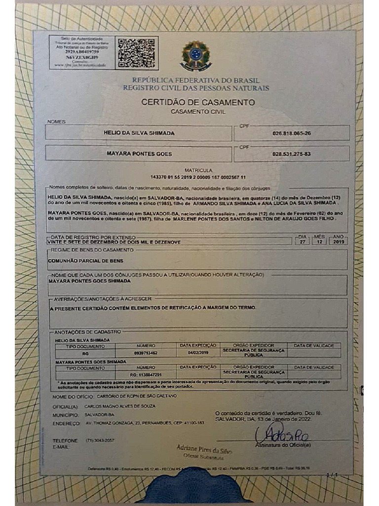 Certidão de Casamento | PDF