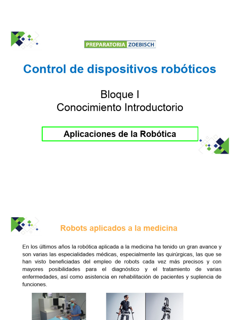 Aplicaciones de La Robótica PDF | PDF | Robot | Robótica