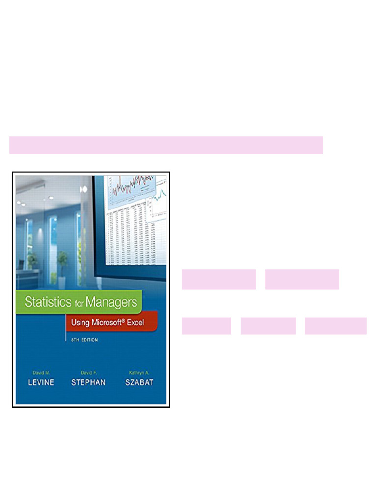Solution Manual for Statistics for Managers Using Microsoft Excel 8th ...
