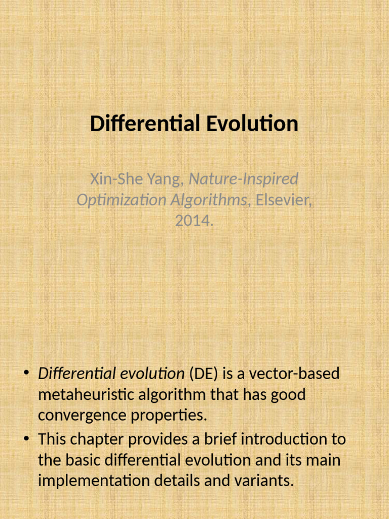 Differential Evolution 1 | PDF