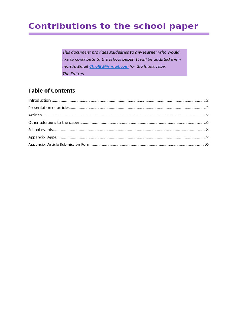 Contributions School Paper | PDF | Microsoft Office