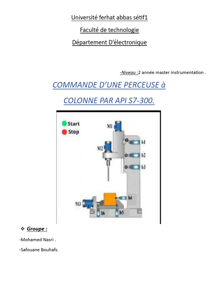 Rapport de TP Automate | PDF | Perçage | Automate programmable industriel