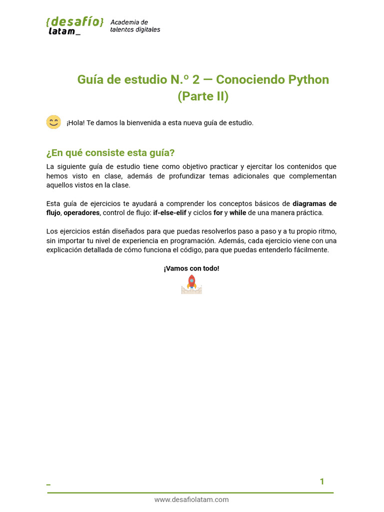Guía de Python Iniciando Parte Primera | PDF | Python (lenguaje de ...