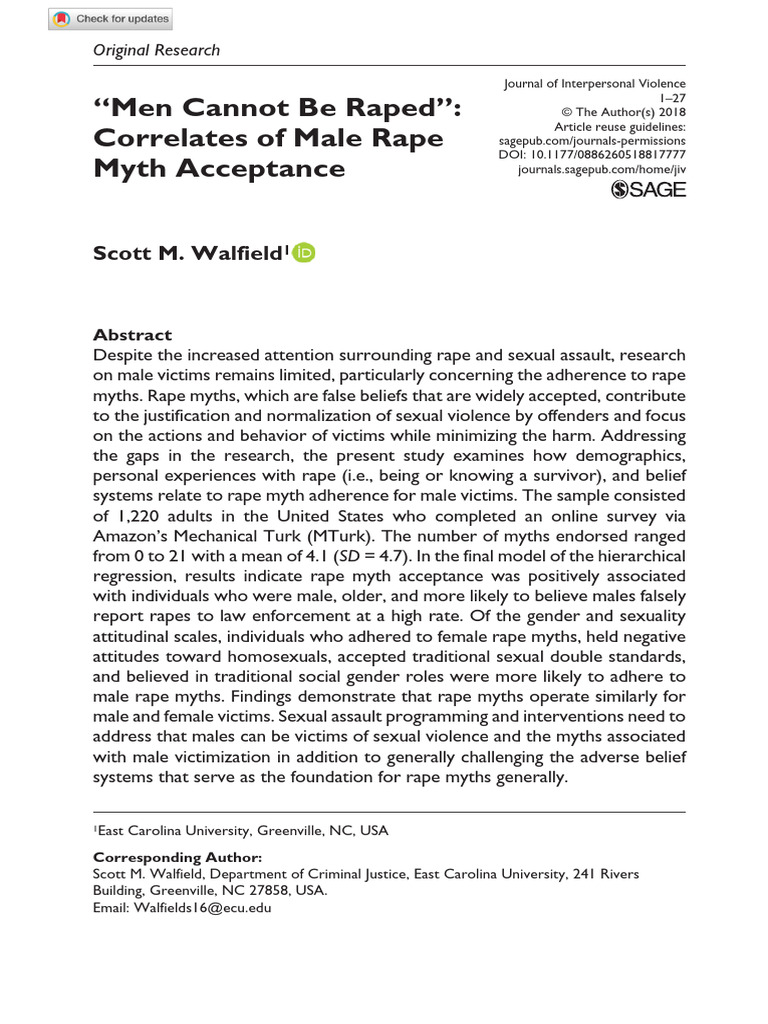 Walfield-2018-Men-cannot-be-raped-correlates-of-male-rape-myth ...