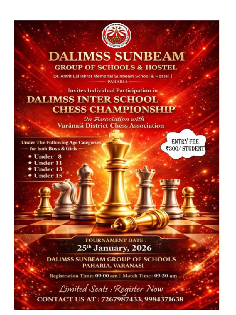Chess Championship 2026 Copy Final Draft | PDF | Traditional Board ...