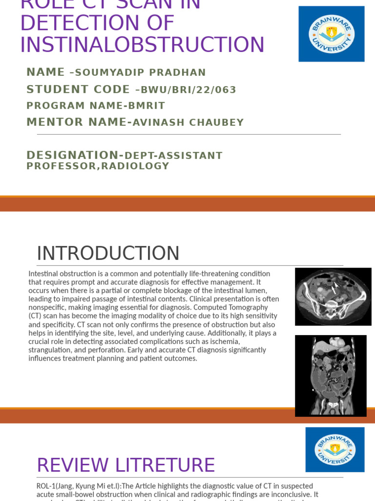 Role CT Scan in Detection of Instinalobstruction Soumyadip 63 | PDF ...