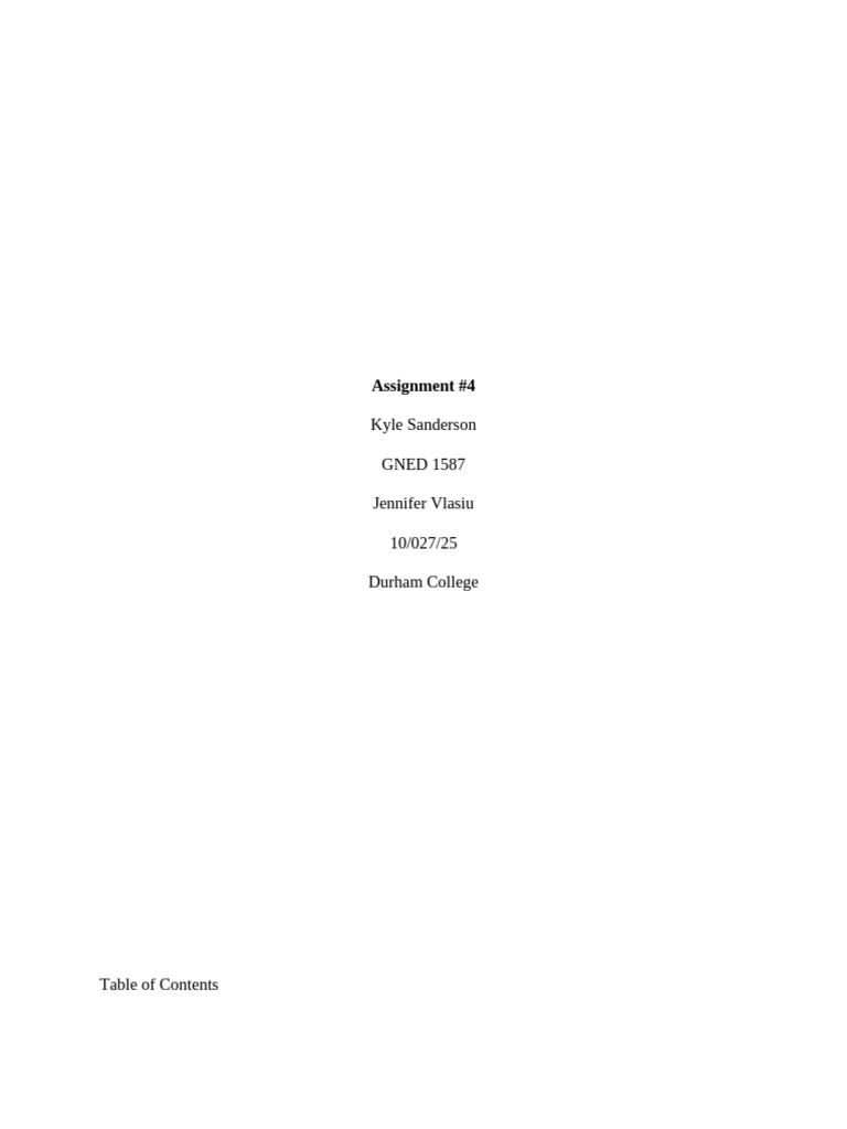 Assignment #4- Kyle Sanderson (AI) | PDF