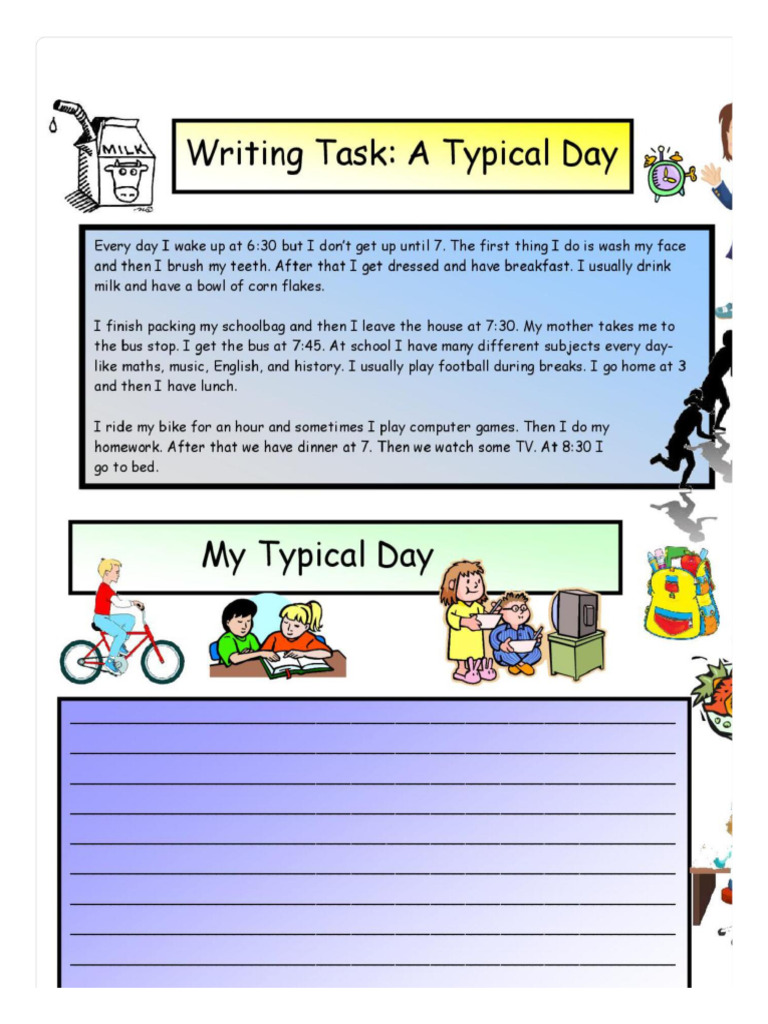 Creative Writing_ Daily Routines #3..._ English ESL Worksheets PDF ...