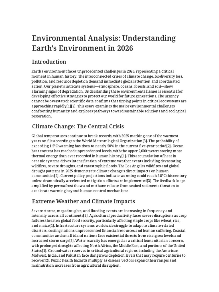 Environmental Analysis | PDF | Climate Change | Agriculture
