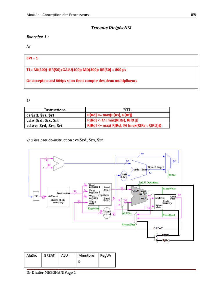 Correction TD2 Architecture | PDF