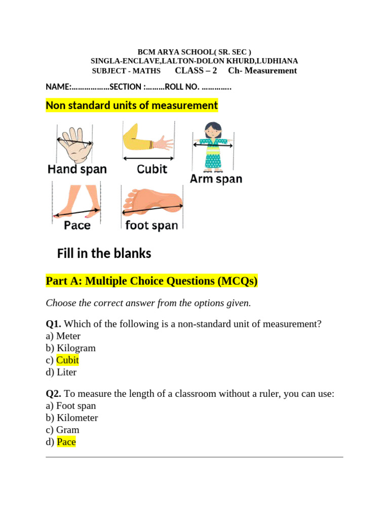 Class 2 Measurement 10.01.2026 | PDF