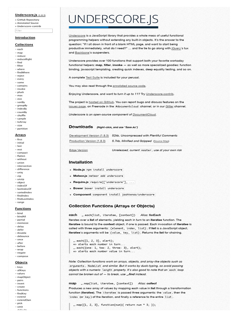 Underscore | PDF | Matrix (Mathematics) | Function (Mathematics)