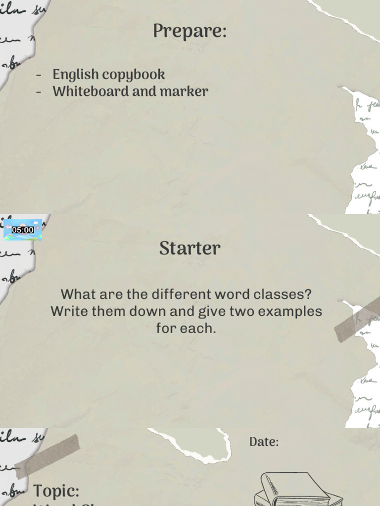 Y6T1W1Lesson1- Word Classes | PDF | Part Of Speech | Adjective