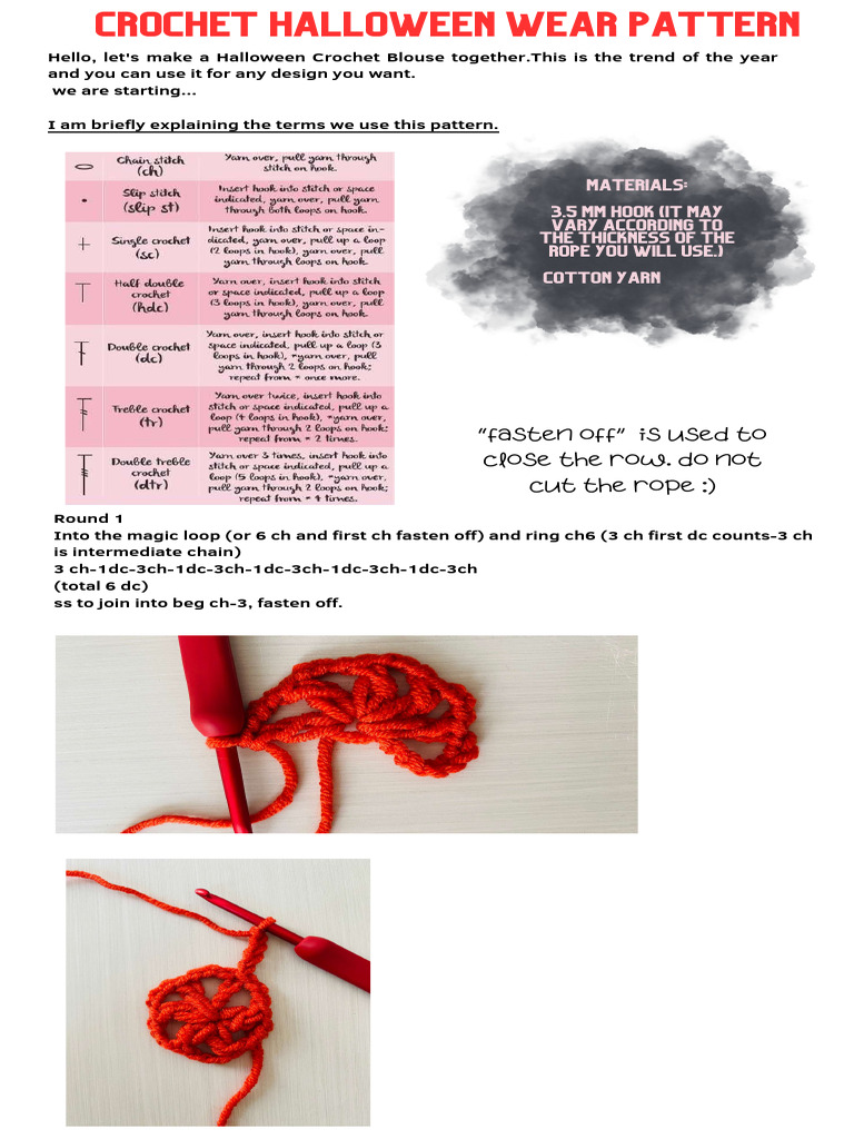 Halloween Top Pattern | PDF | Crochet | Textile Arts