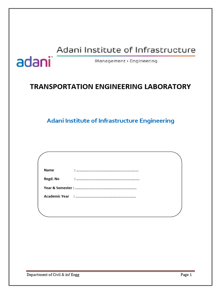TransportationEngineering Labmanual1 | PDF | Concrete | Construction ...