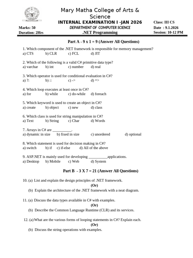 Dot NET Programming - 09!01!26 | PDF