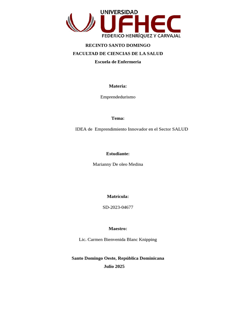 Idea de Negocio en El Sector Salud | PDF | Enfermería | Cuidado de la salud