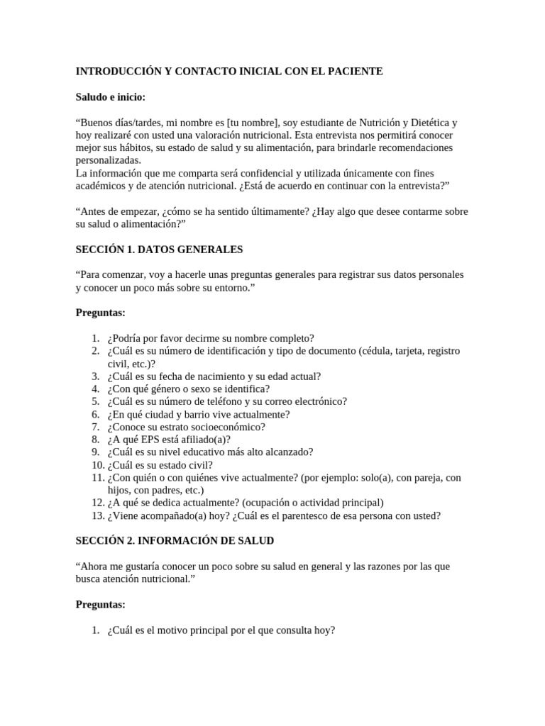 Introducción y Contacto Inicial Con El Paciente | PDF | El embarazo ...