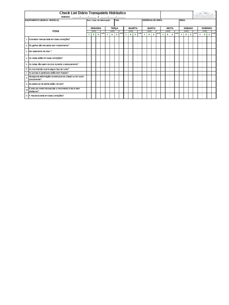 Checklist Transpalete | PDF