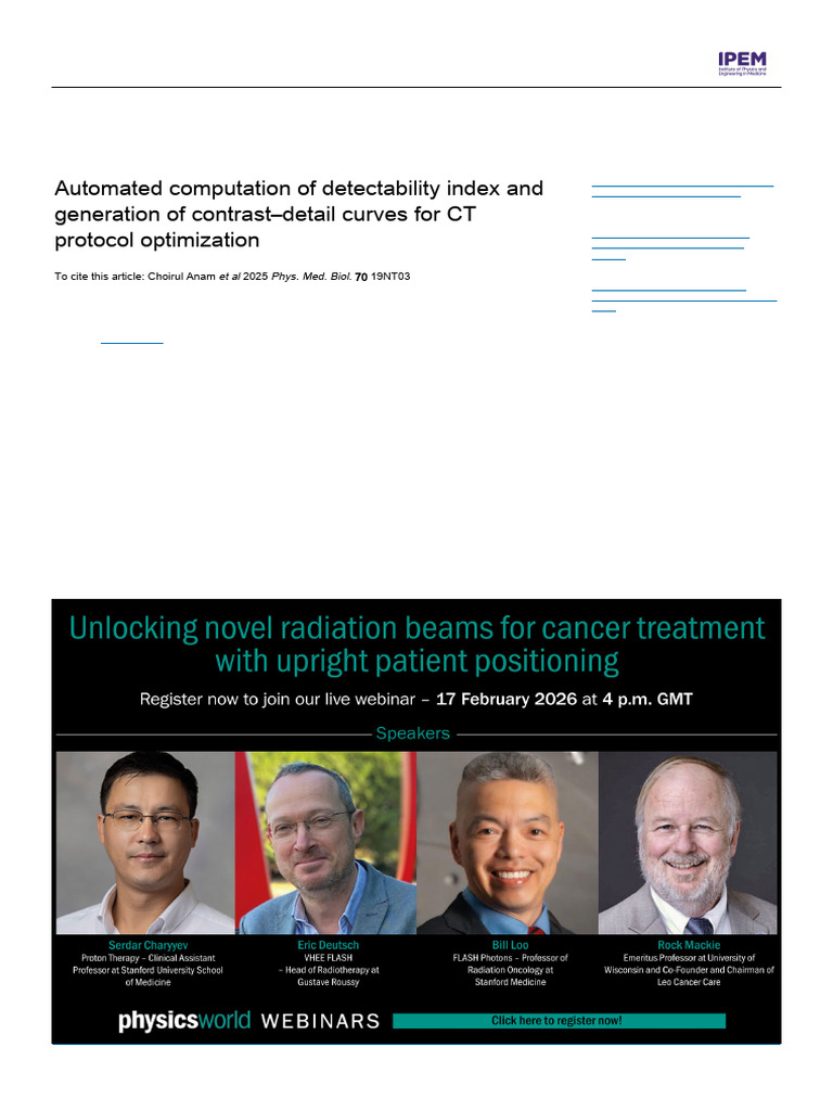 Automated Computation of Detectability Index and Generation of Contrast ...