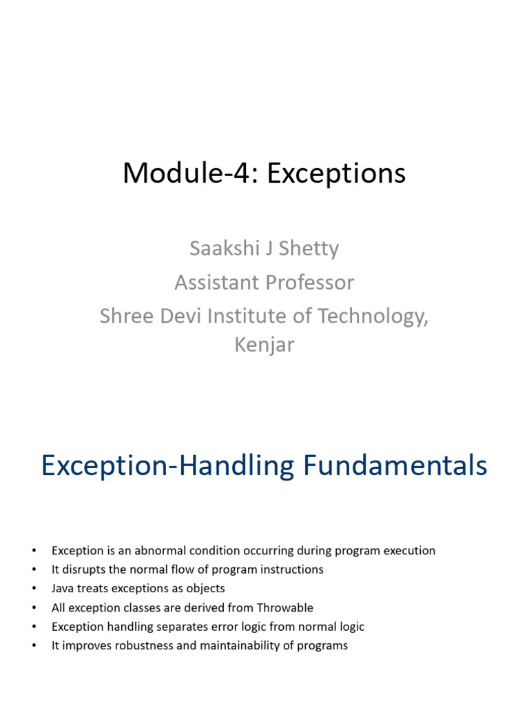 M4 Chapter-2 Exceptions (1) | PDF | Systems Engineering | Object ...