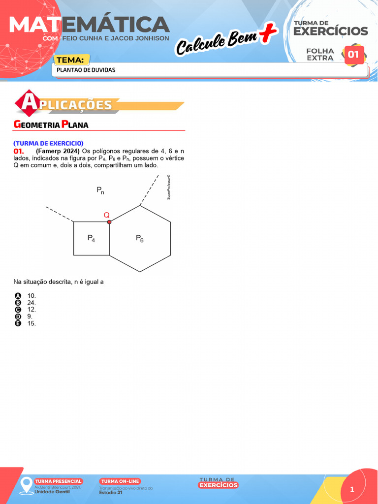 Calcule Bem Exercícios - Calcule Bem Mais - Duvidas 01 | PDF