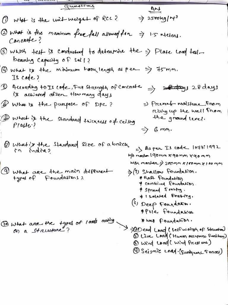 Civil Interview Questions-3 | PDF
