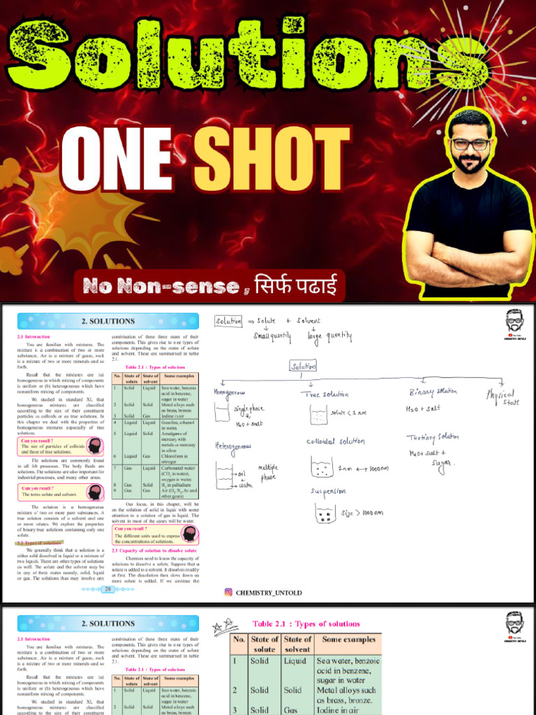 Solutions One Shot | PDF
