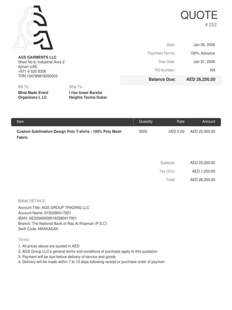 Invoice 252 | PDF