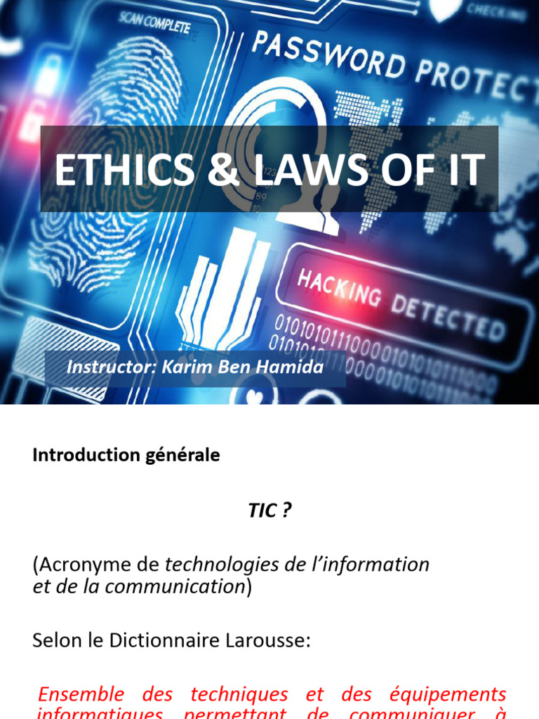 Ethics & Laws of It Intro | PDF | Technologies de l'information et de ...
