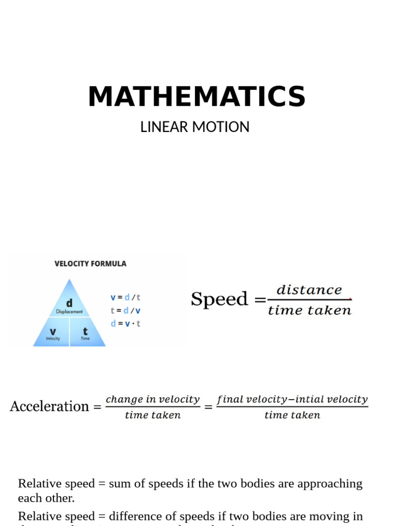 Linear Motion | PDF