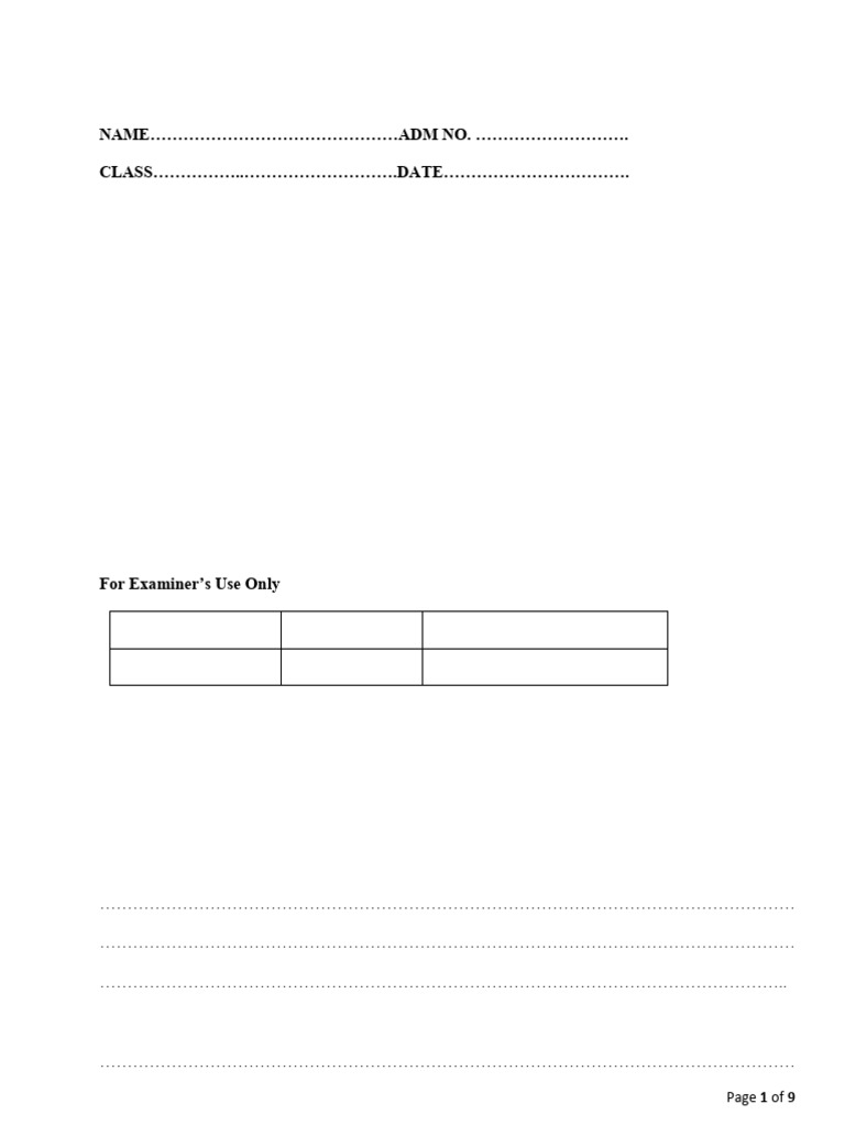 4903 Form 4 Biology Term 1 Opener Exam 2026 PDF Format | PDF | Leaf ...