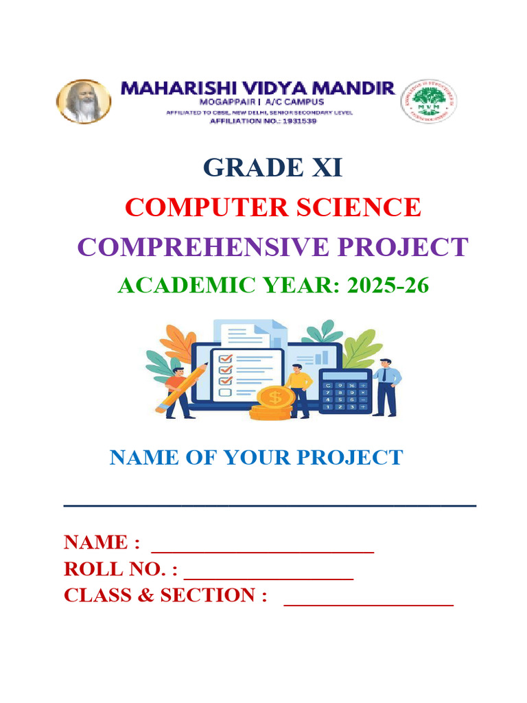 Grade Xi Computer Science Facing Sheet | PDF
