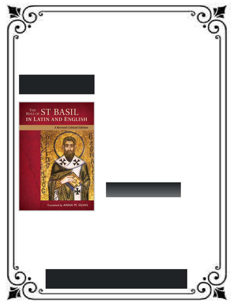 The Rule of St Basil in Latin and English A Revised Critical Edition ...