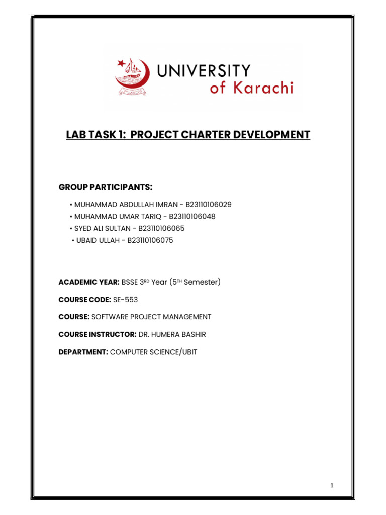 Project Charter of University ERP System | PDF | Artificial ...