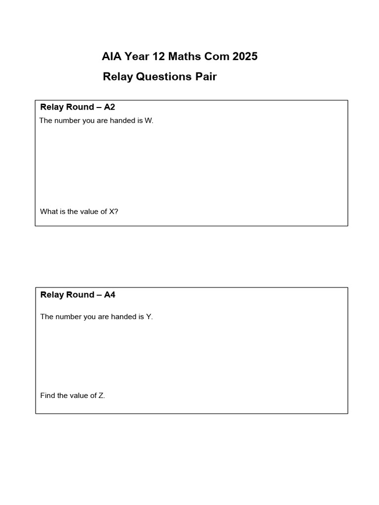 Relay Round 1 | PDF